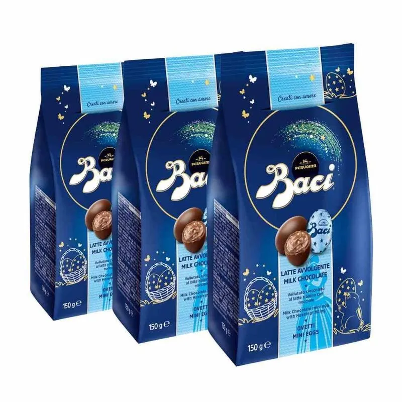 Ovos Chocolate Ao Leite Baci Perugina 3 Pacotes 150g