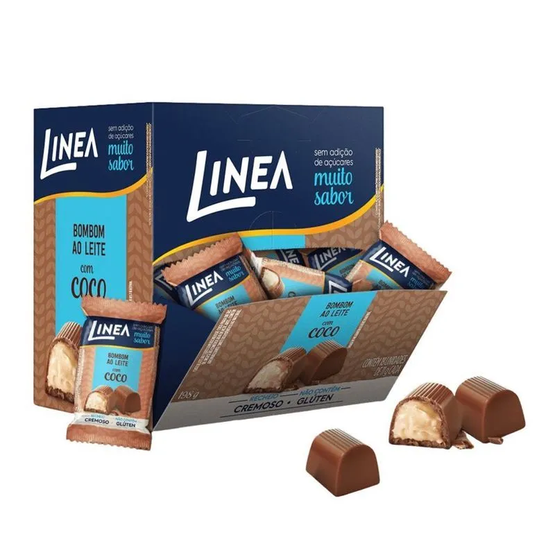 Bombom Linea Caixa 18 Und Chocolate Com Coco Zero Açúcar
