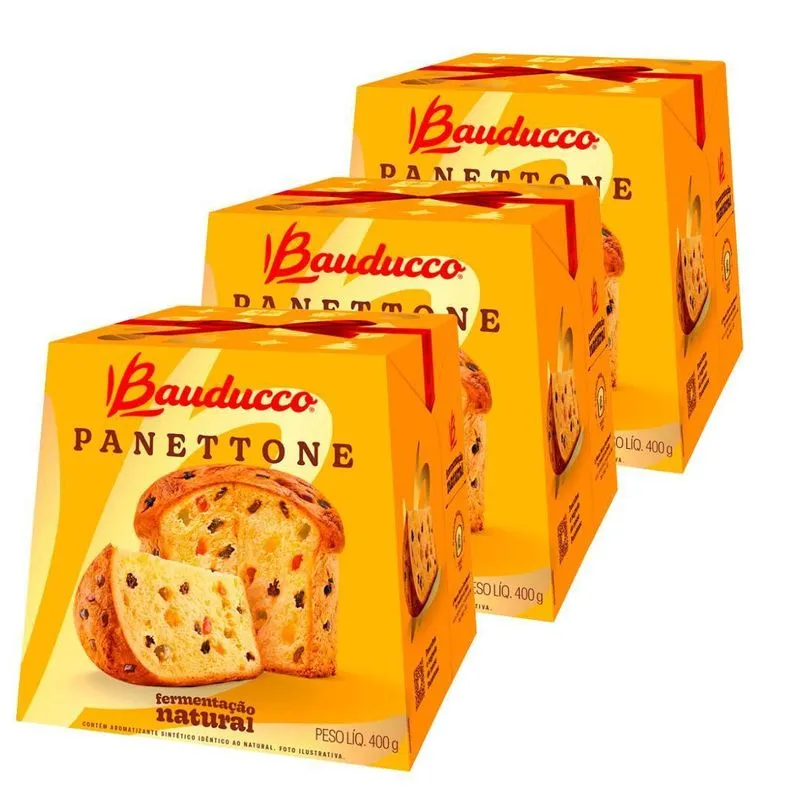 Kit Panetone Bauducco Tradicional 3x400g - Toque Italiano