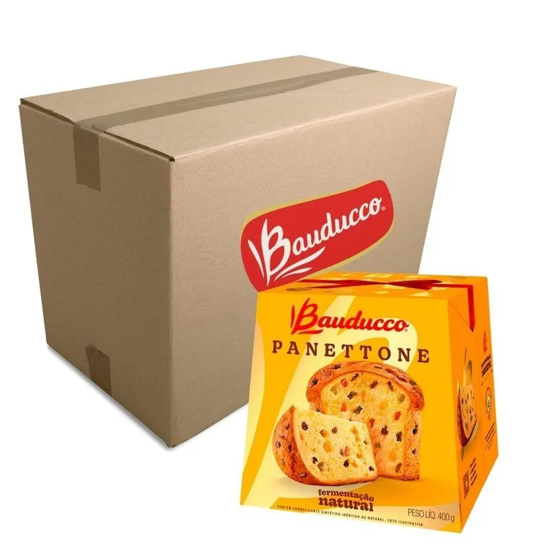 Kit 18 Panettone Bauducco Tradicional Frutas 400g