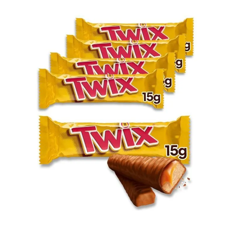 Chocolate Twix Tradicional Kit 5 Unidades De 15g