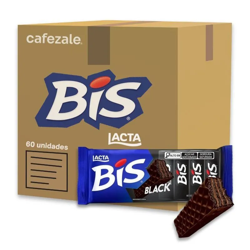 Bis Black Chocolate Lacta Kit 60 Caixas Com 16 Unidades