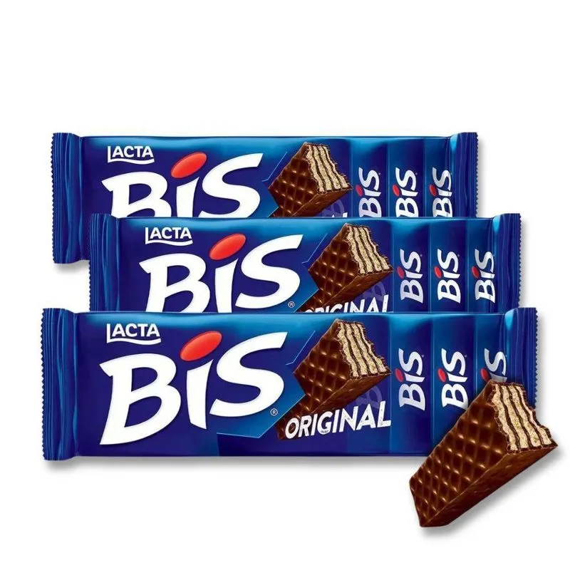 Bis Chocolate Ao Leite Lacta Kit 3 Caixas - 20 Unidades 126g