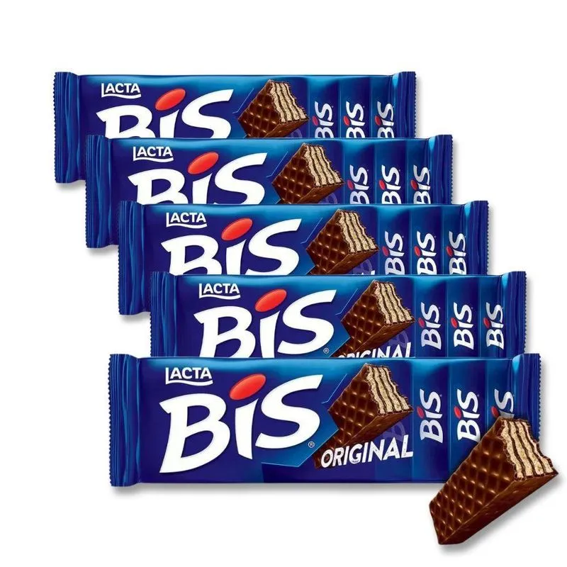 Bis Chocolate Ao Leite Lacta Kit 5 Caixas - 20 Unidades 126g