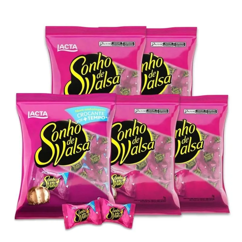 Sonho De Valsa Lacta 5 Pacotes De Bombom De 1kg