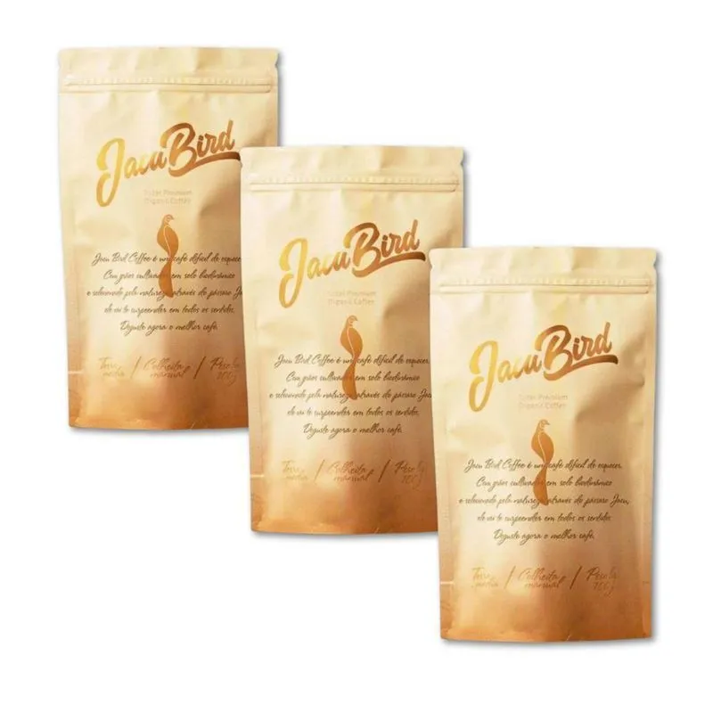 Café Jacu Bird Torrado Em Grãos Camocim Kit 3 Sachês 100g