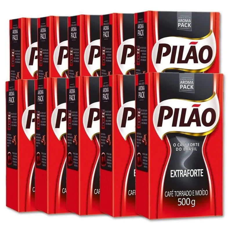 Café Pilão Torrado E Moído Extra Forte 10 Pacotes De 500g