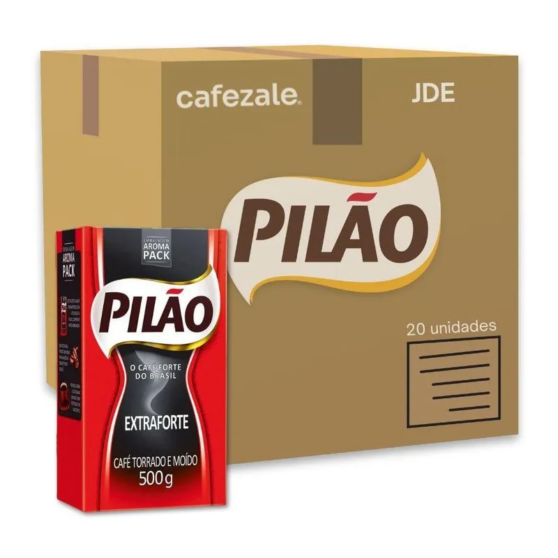Café Pilão Torrado e Moído Extra Forte 20 pacotes de 500g