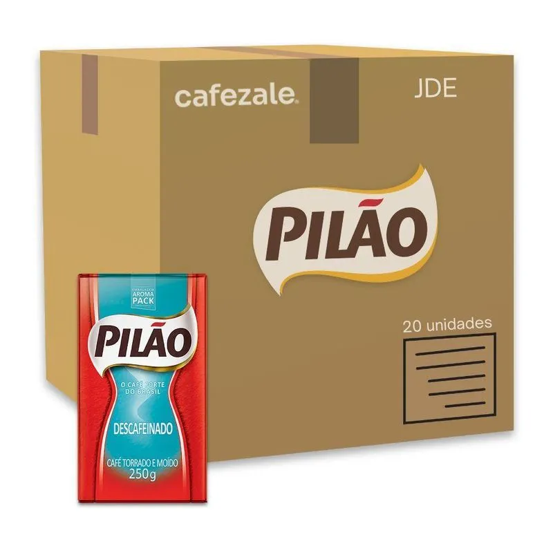 Café Pilão Torrado E Moído Descafeinado 20 Pacotes De 250g