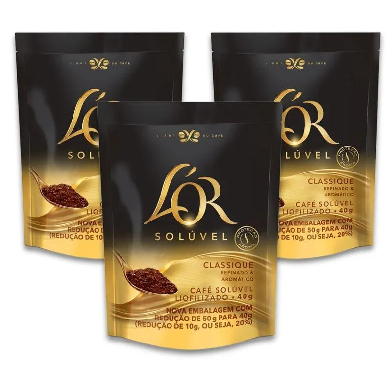 Café Gourmet Solúvel Lor Classique Kit 3 Sachês 40g