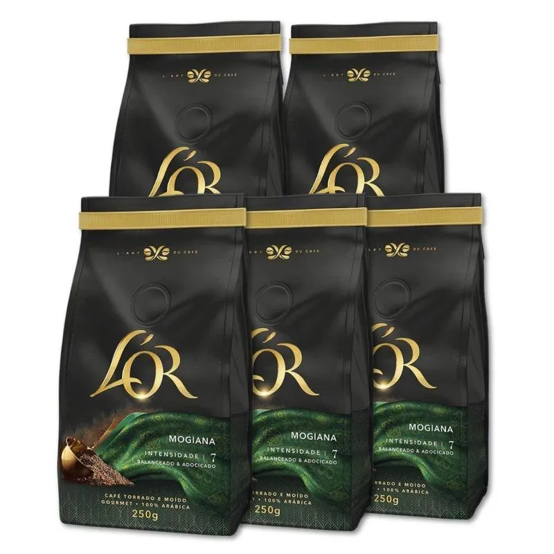 Café Gourmet Lor Mogiana Torrado E Moído Kit 5 Pacotes 250g