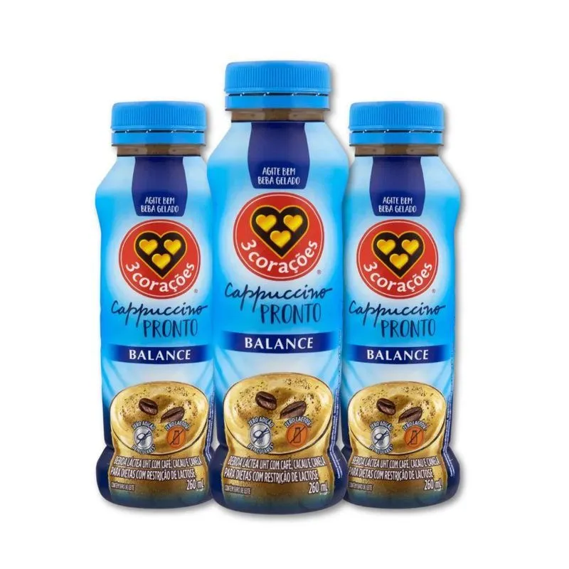 Cappuccino Pronto Três Corações Balance Kit 3 Capucino 260ml