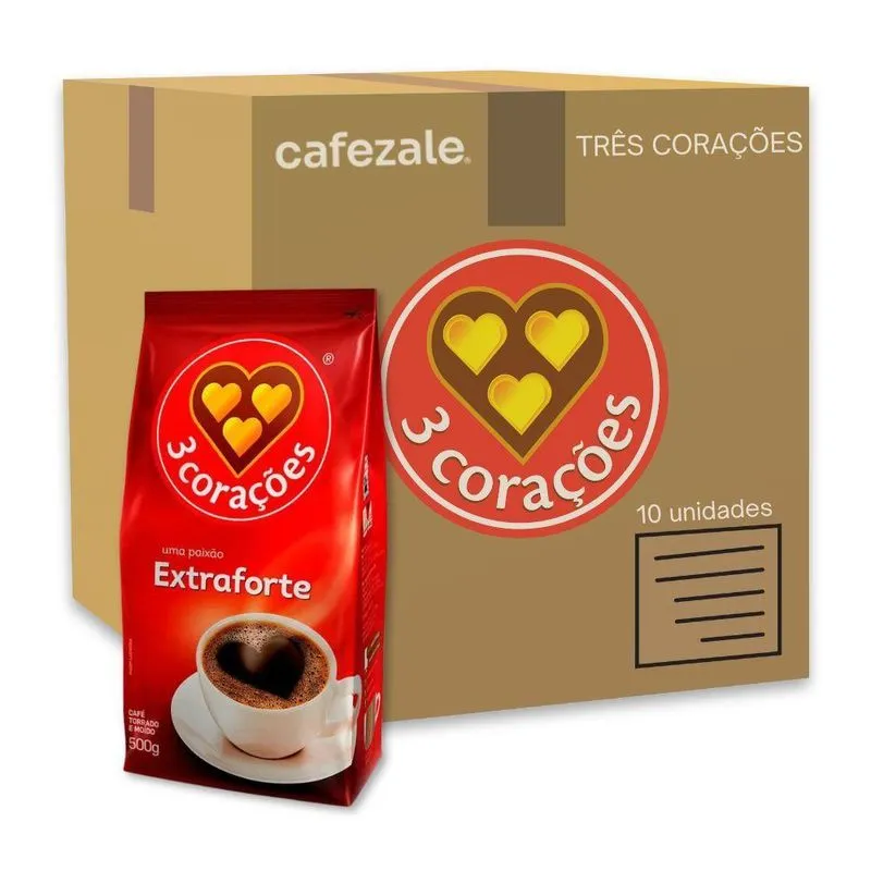 Café Três Corações Extra Forte Moído Kit 10 Pacotes 500g
