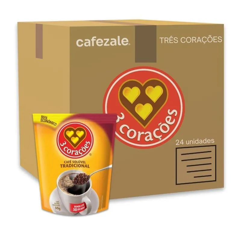 Café Três Corações Solúvel Extra Forte Kit 24 Sachês 50g