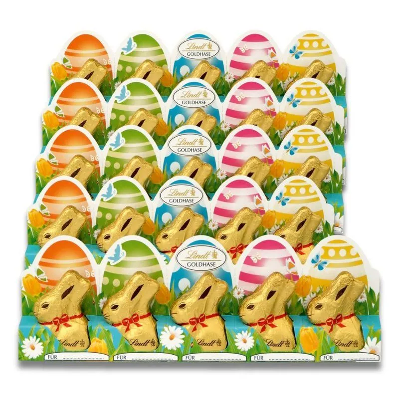 Chocolate Lindt Ao Leite Gold Bunny Kit 5 Cartelas 50g 5x10g