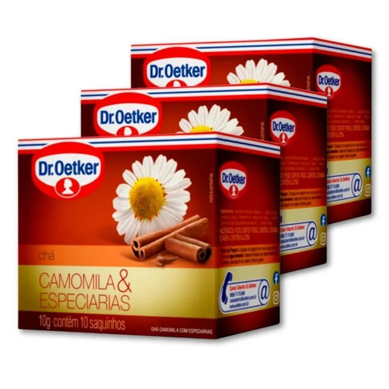 Chá Dr. Oetker Camomila E Especiarias Kit 3 Caixas