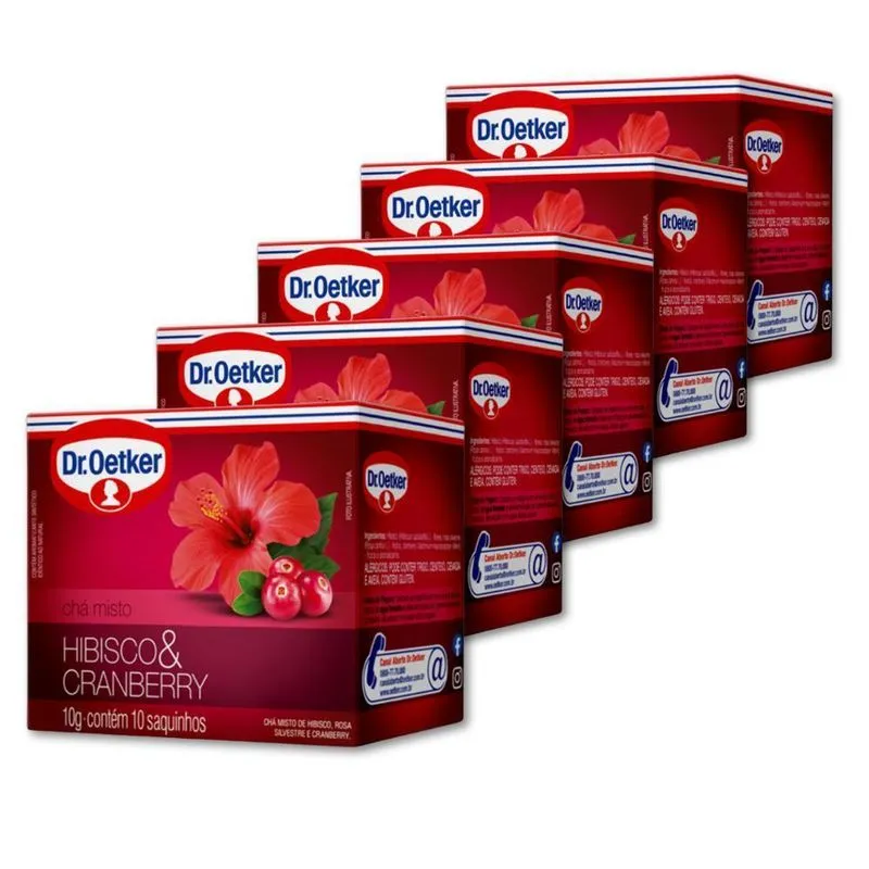 Chá Dr. Otker Hibisco E Cranberry Kit 5 Caixas