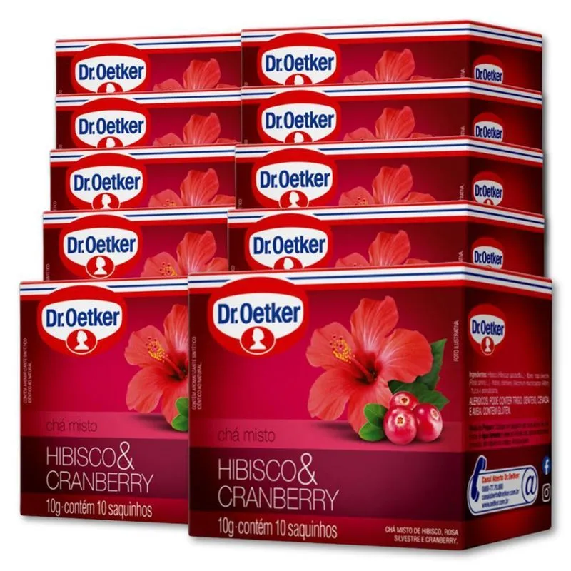 Chá Dr. Otker Hibisco E Cranberry Kit 10 Caixas