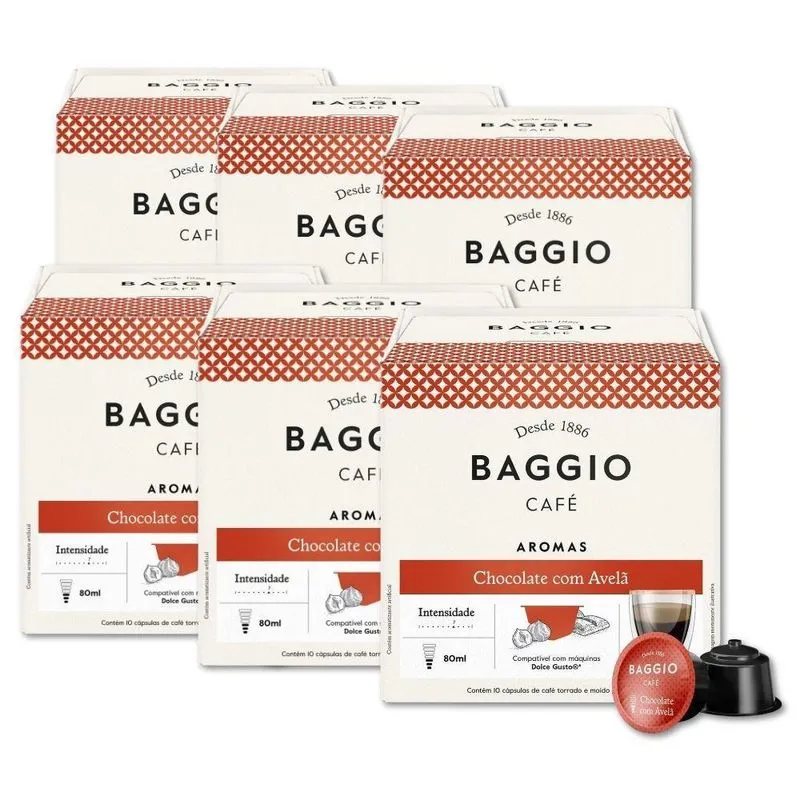 60 Cápsulas Café Baggio Aromas Chocolate E Avelã Dolce Gusto