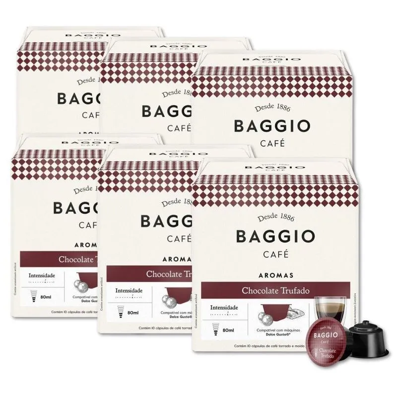 60 Cápsulas Café Baggio Aromas Chocolate Trufado Dolce Gusto
