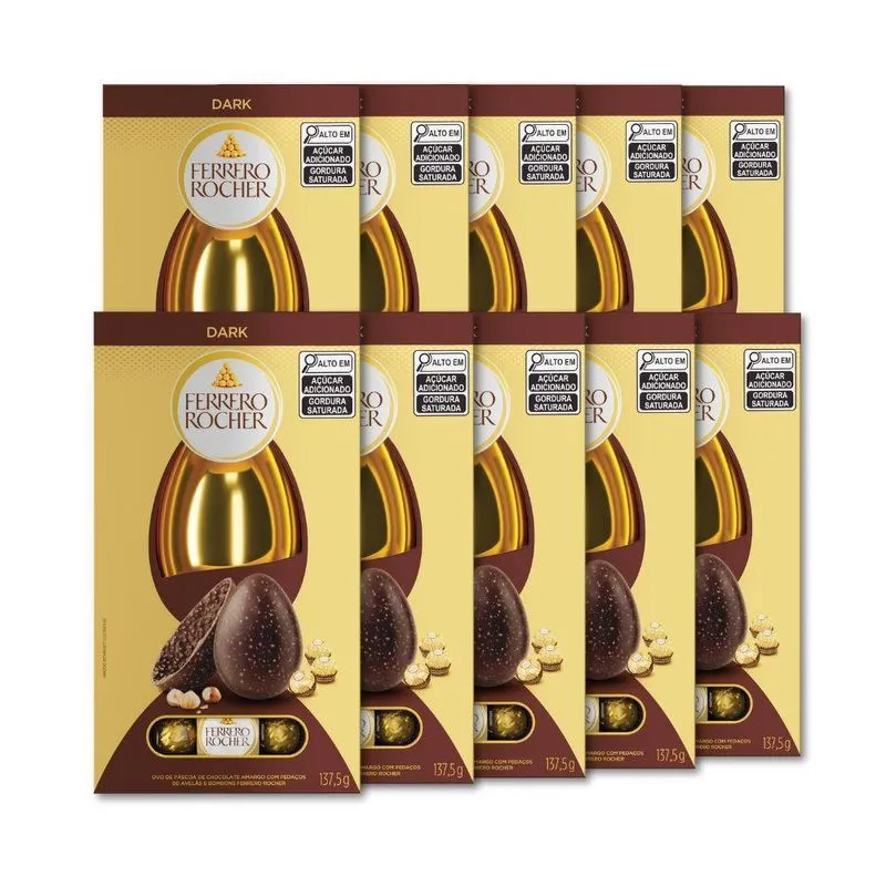Ovo de Páscoa Ferrero Rocher Dark Kit 10 Unidades 137,5g