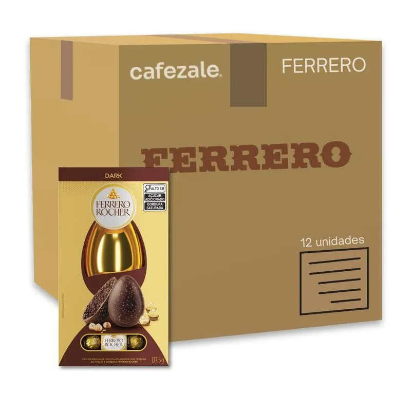 Ovo De Páscoa Ferrero Rocher Dark Kit 12 Unidades 137,5g