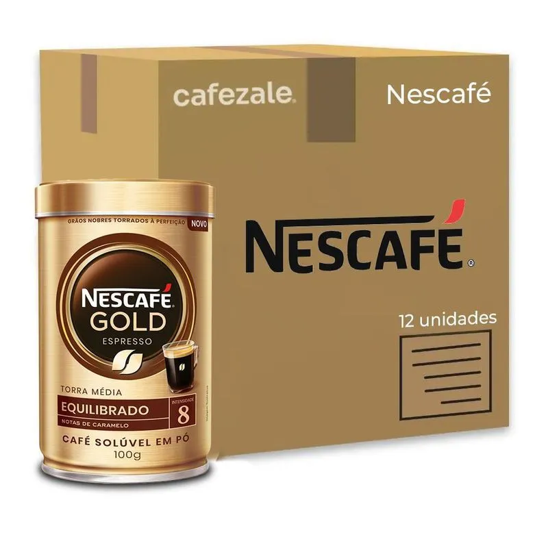 Café Solúvel Nescafé Gold Equilibrado Kit 12 Latas 100g