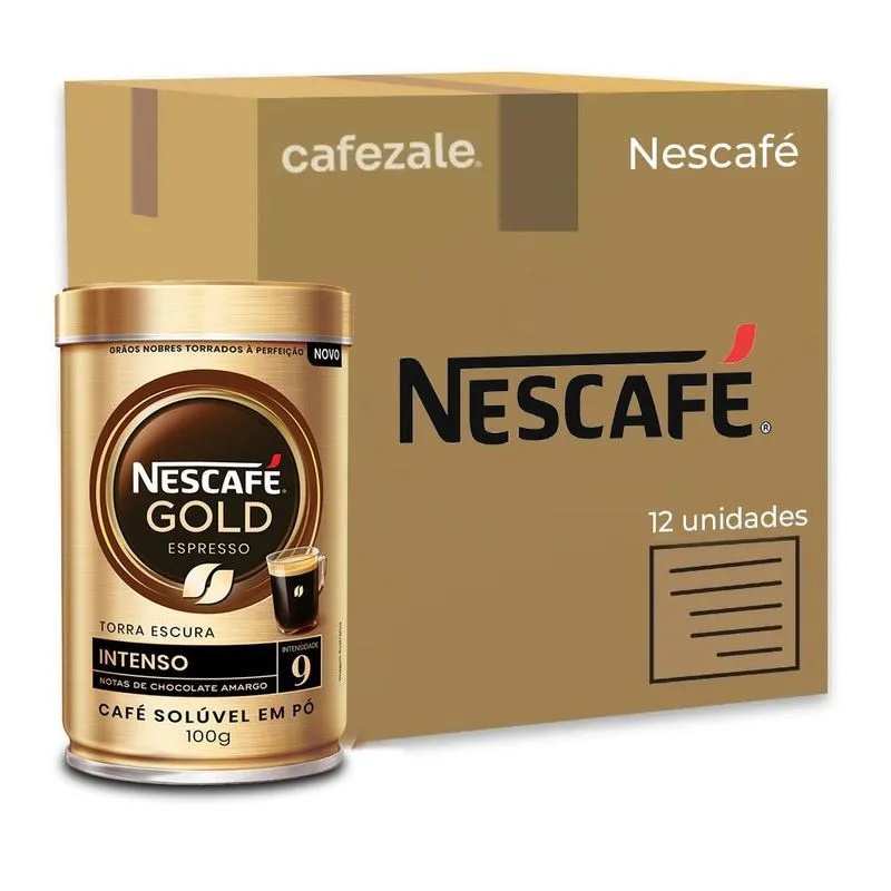 Café Solúvel Nescafé Gold Intenso Kit 12 Latas De 100g