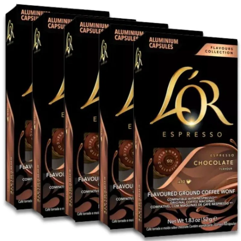 Café Cápsulas Lor Nespresso Chocolate Kit Com 50 Cápsulas