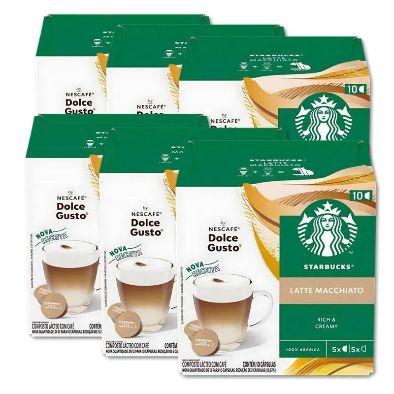 60 Cápsulas Dolce Gusto Starbucks Latte Macchiatto