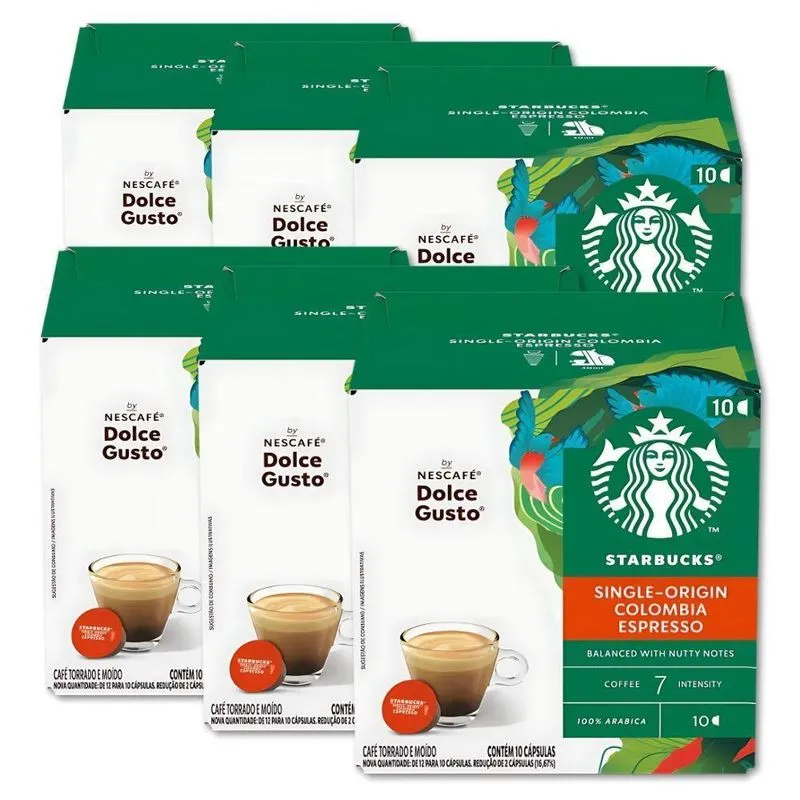 60 Cápsulas Dolce Gusto Café Starbucks Espresso Colômbia
