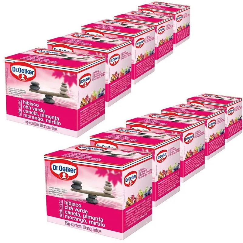 Chá Dr. Oetker Rejuveneser Kit 10 Caixas 10 Saquinhos