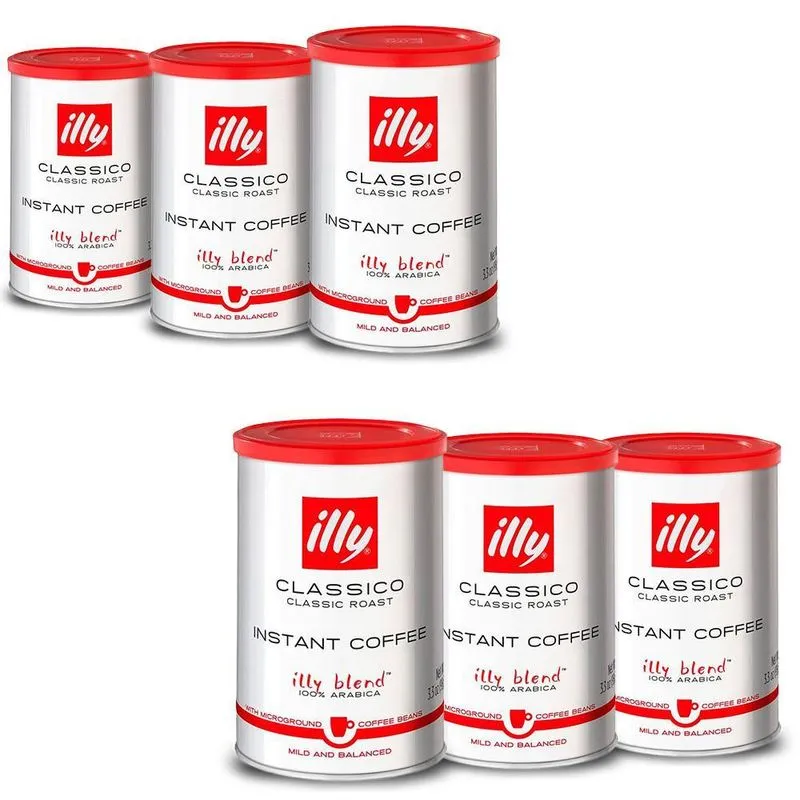 Café Illy Solúvel Clássico Blend Kit 6 Latas 95g