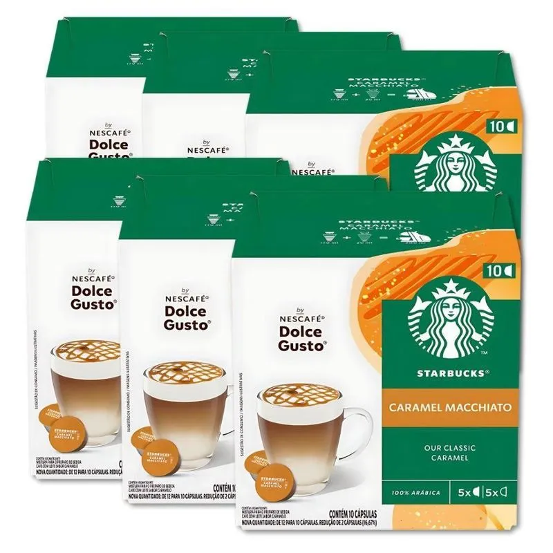 60 Cápsulas Dolce Gusto Starbucks Caramel Macchiatto