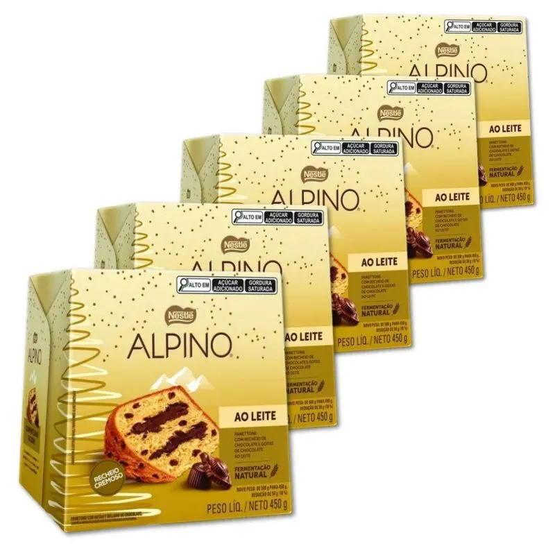 Panettone Alpino Chocolate Kit 5 Chocotones Nestlé 450g