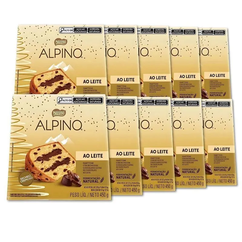 Panettone Alpino Chocolate Kit 10 Chocotones Nestlé 450g
