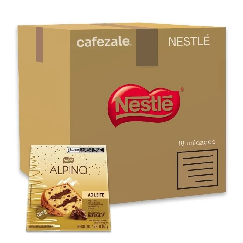 Panettone Alpino Chocolate Kit 18 Chocotones Nestlé 450g