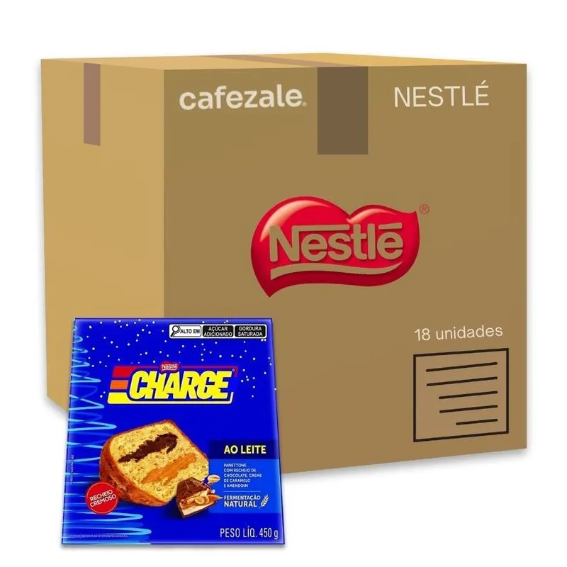 Panettone Charge Chocolate E Caramelo Kit 18 Un Nestlé 450g