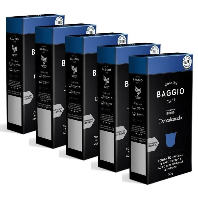 50 Cápsulas Café Baggio Descafeinado Para Nespresso