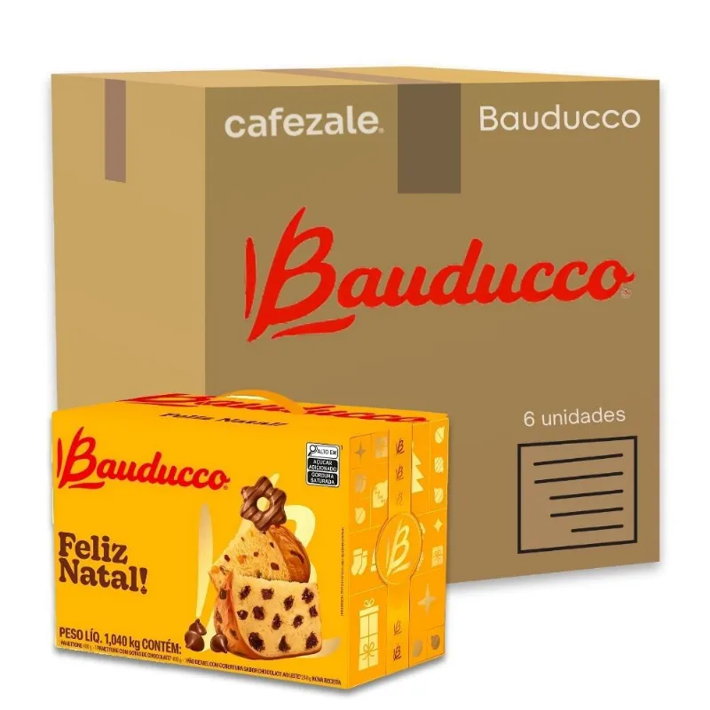 Cesta De Natal Bauducco Pp Kit Com 6 Cestas 1040g Cada