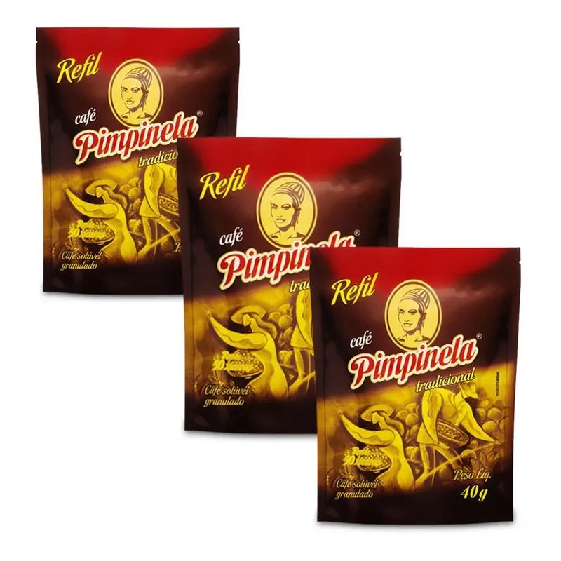 Café Solúvel Pimpinela Três Corações Kit 3 Sachês De 40g