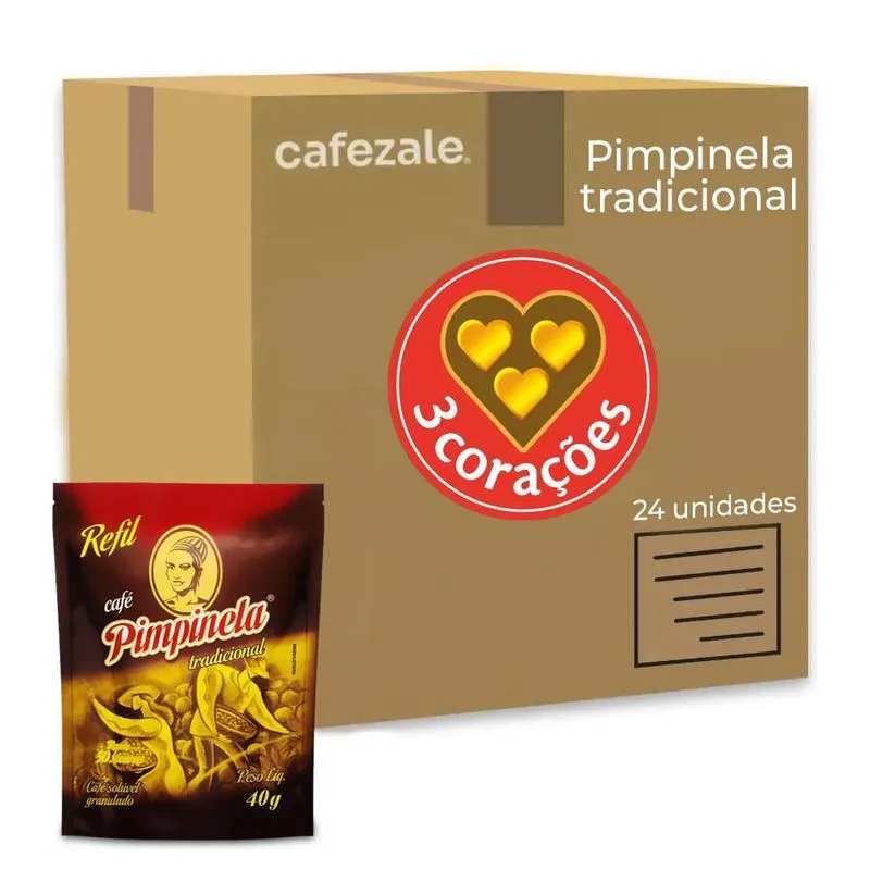 Café Solúvel Pimpinela Três Corações Kit 24 Sachês De 40g