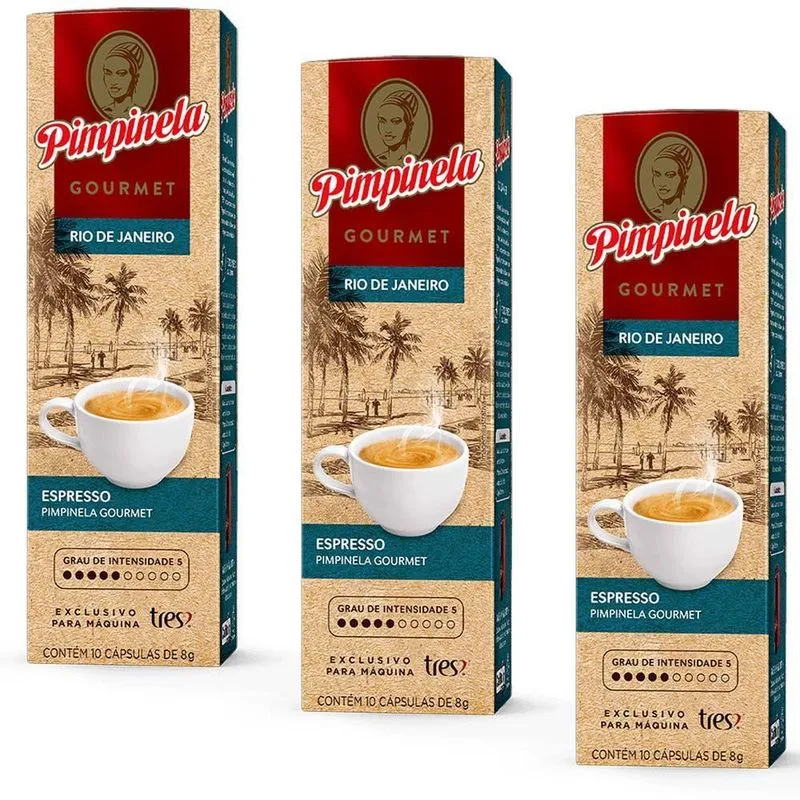 30 Cápsulas Café Gourmet Pimpinela Rio De Janeiro 3 Corações