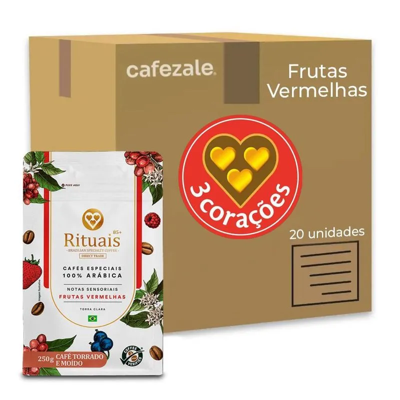 Café 3 Corações Rituais Frutas Vermelhas Kit 20 Unid De 250g