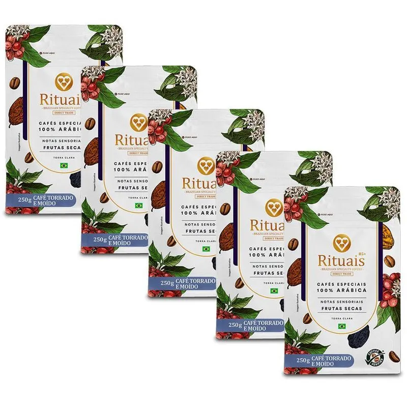 Café 3 Corações Rituais Frutas Secas Kit 5 Unid De 250g