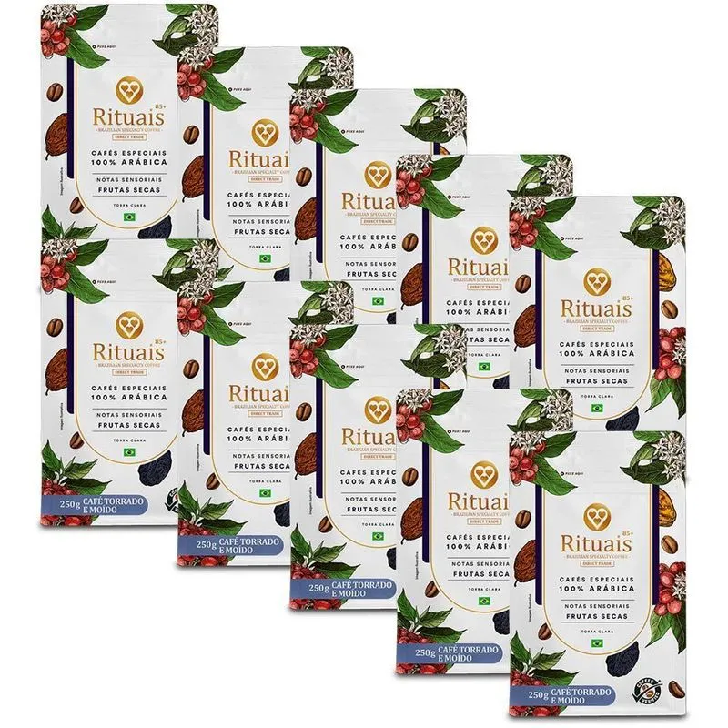 Café 3 Corações Rituais Frutas Secas Kit 10 Unid De 250g