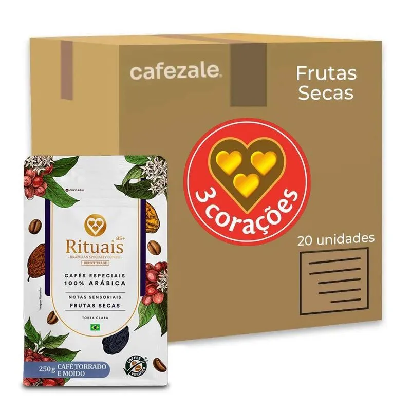 Café 3 Corações Rituais Frutas Secas Kit 20 Unid De 250g