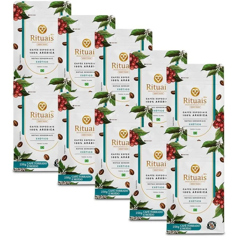 Café 3 Corações Rituais Exótico Kit 10 Unid De 250g