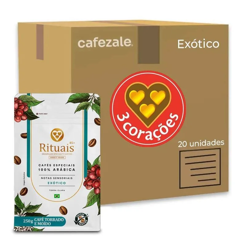 Café 3 Corações Rituais Exótico Kit 20 Unid De 250g