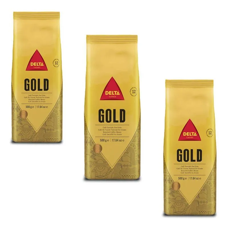 Café Em Grãos Delta Cafés Gold Int 12 Kit 3 Pacotes De 500g